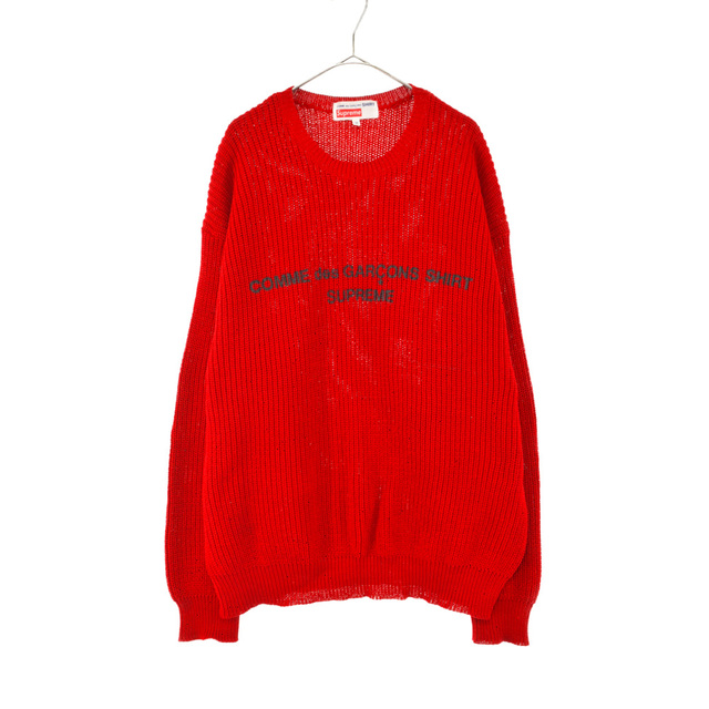 低価格 - Supreme SUPREME レッド ニットセーター ロゴプリント