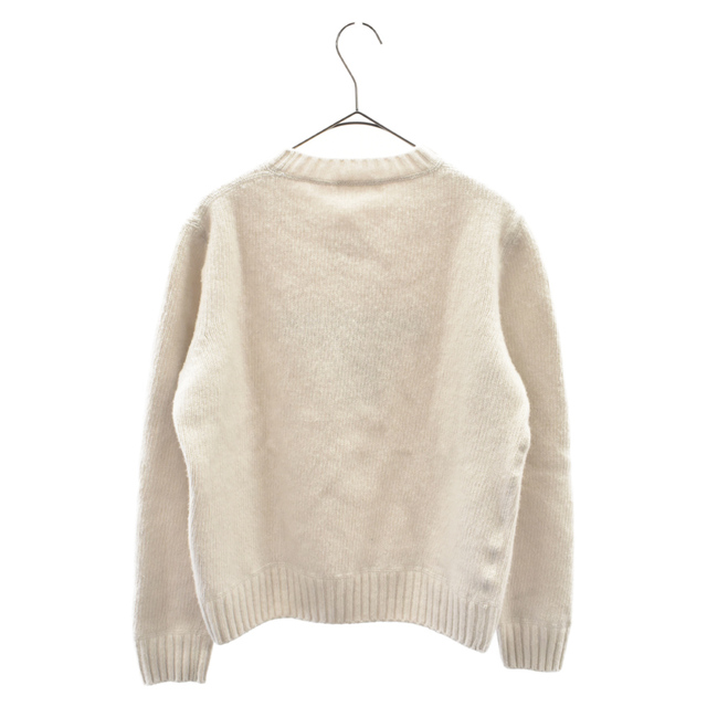 PRADA(プラダ)のPRADA プラダ 22AW Wool and cashmere crew-neck sweater フロントロゴ刺繍 ニットセーター ホワイト UMB223 S211 1YMW レディース レディースのトップス(ニット/セーター)の商品写真