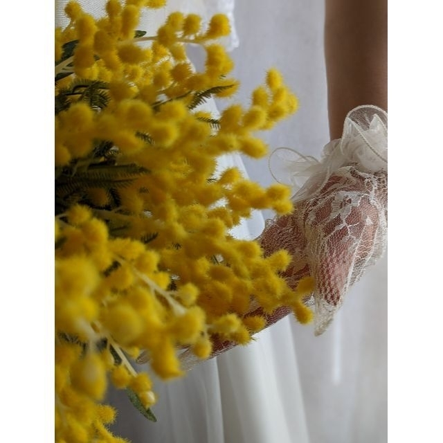【ウェディングブーケ＆ヘッドドレス】ミモザとお花たちのナチュラルブーケブーケ