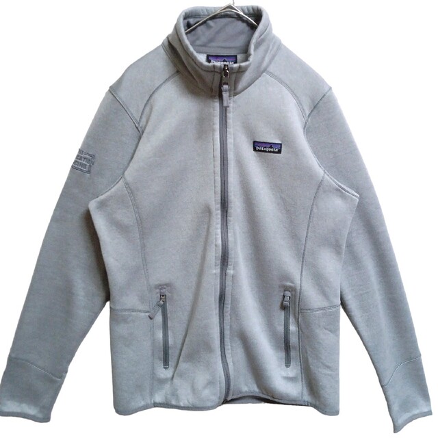 patagonia(パタゴニア)のpatagoniaパタゴニアフリース ジップアップ　グレー　レディースM　古着 レディースのトップス(トレーナー/スウェット)の商品写真