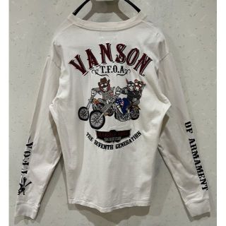 バンソン(VANSON)の＊vanson×デスラビ 刺繍 &プリント 長袖Tシャツ M(Tシャツ/カットソー(七分/長袖))