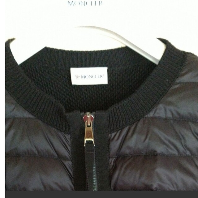 競売 美品 MONCLER モンクレール ノーカラー ダウンカーディガン 正規