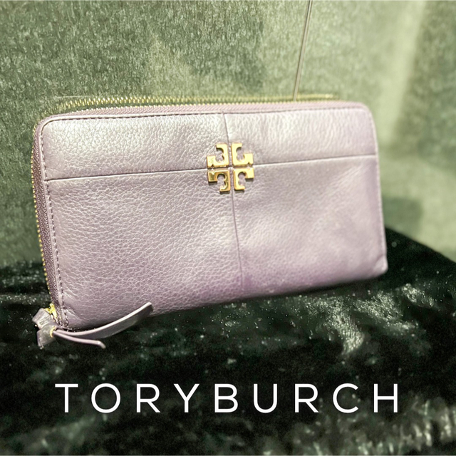 Tory Burch(トリーバーチ)の美品▶︎トリーバーチ　TORYBURCH　パープル　長財布　ロゴエンブレム レディースのファッション小物(財布)の商品写真