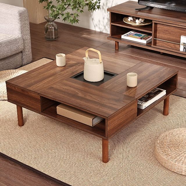 【新着商品】WAMPATローテーブル センターテーブル 正方形 木制 コーヒーテ