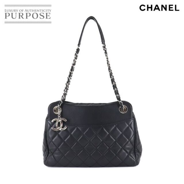 型番刻印Ａ９４１４７シャネル CHANEL マトラッセ チェーン ショルダー バッグ レザー ブラック A94147 シルバー 金具 VLP 90179144