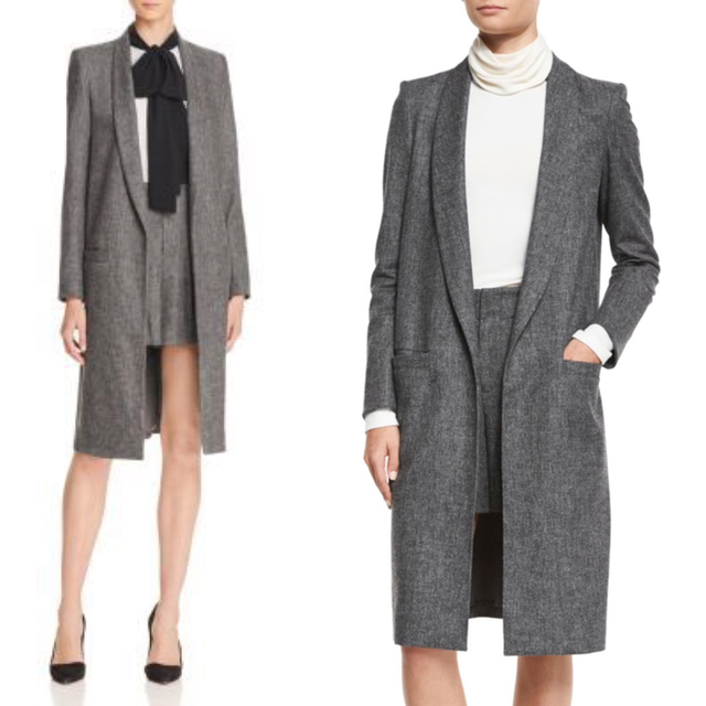 美品 alice+olivia ショールカラーロングジャケット スプリングコート-