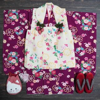 いちご紫】七五三 3歳 着物 被布コート8点セット 女の子の通販 by SOSO