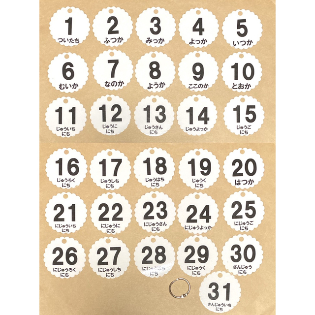 くまちゃん列車　日めくりカレンダー　卓上カレンダー　ハンドメイド　保育 ハンドメイドの文具/ステーショナリー(その他)の商品写真