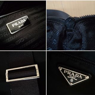 PRADA　ナイロン&レザー　肩掛????数回使用品　表超美品　底シミ2㎜有破格値