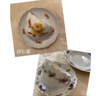 マイセン(MEISSEN)の★お取置き【マイセン】①トリオ「ガーランド／菫 スミレ」②C&S「 黄色の薔薇」(食器)