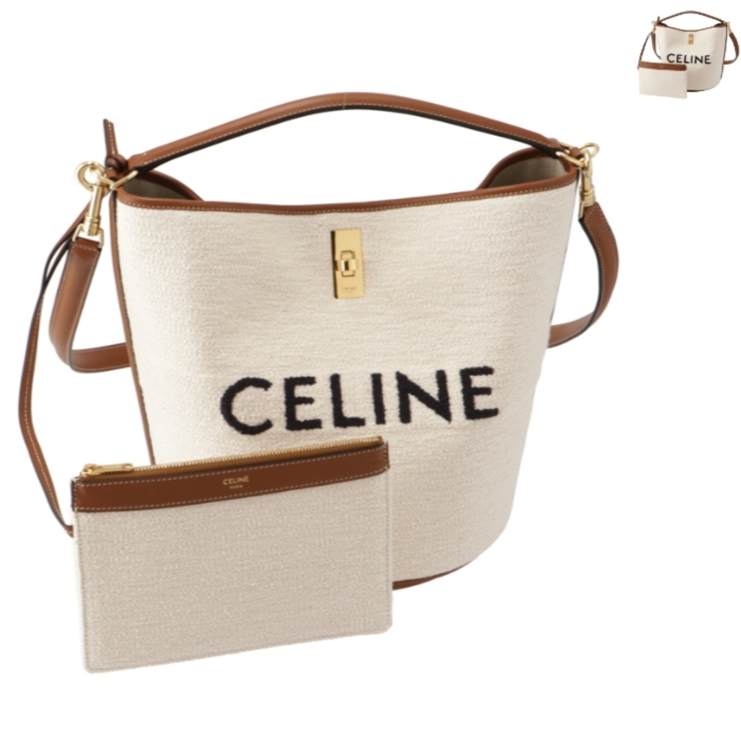 セリーヌ CELINE ショルダー バケット 16(セーズ) ロゴジャカード キャンバス 2023年春夏新作 19557 2ERH965cm持ち手