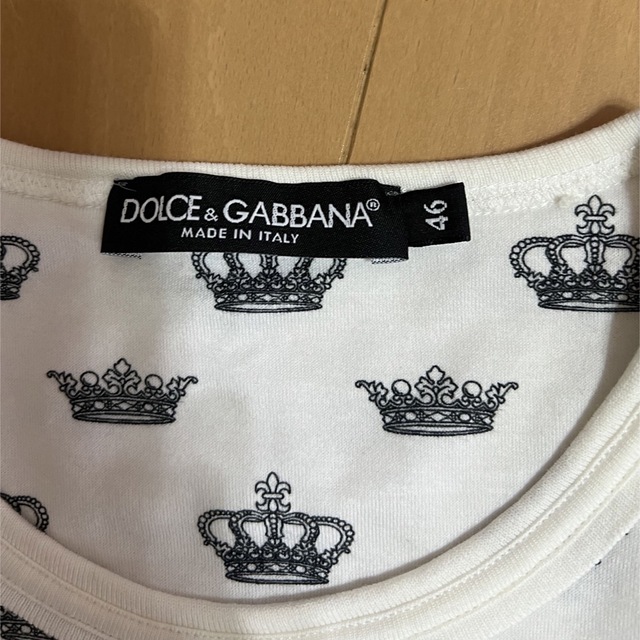 DOLCE&GABBANA(ドルチェアンドガッバーナ)のドルチェアンドガッパーナ 王冠模様 白半袖Tシャツ メンズのトップス(Tシャツ/カットソー(半袖/袖なし))の商品写真