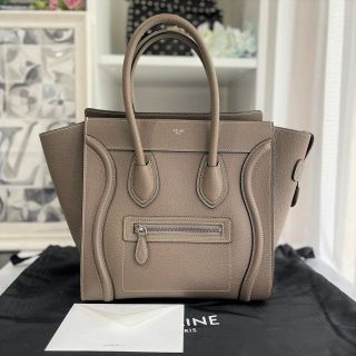 セリーヌ(celine)の2021年　セリーヌ　ラゲージ　マイクロ　スリ　レザー　トートバッグ　美品☆(トートバッグ)