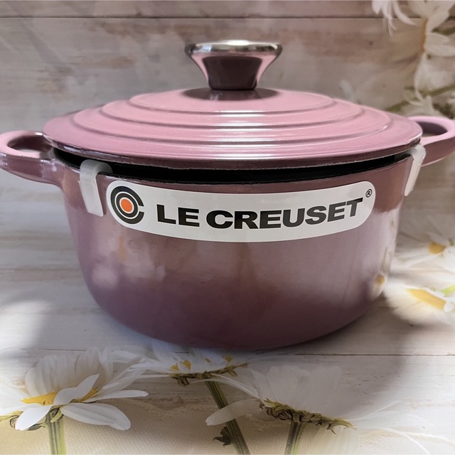 美品☆ルクルーゼ LE CREUSET ココットロンド ブーケピンク 18センチ