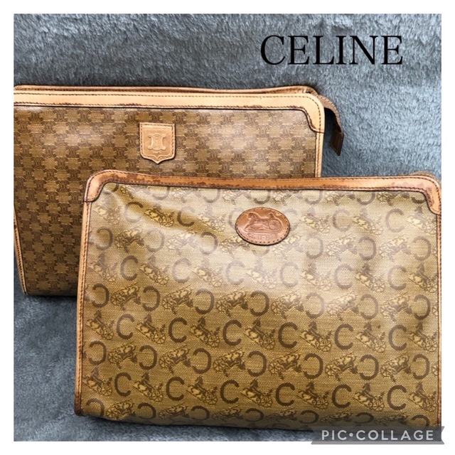 celine - CELINE オールドセリーヌ 2種クラッチバッグ 馬車柄