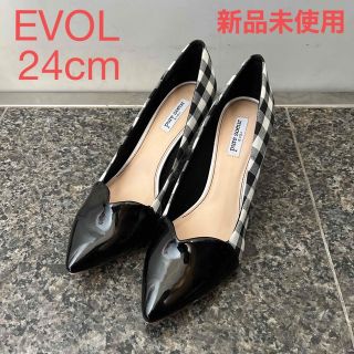 イーボル(EVOL)の【未使用】EVOL イーボル　ギンガムチェックパンプス(ハイヒール/パンプス)