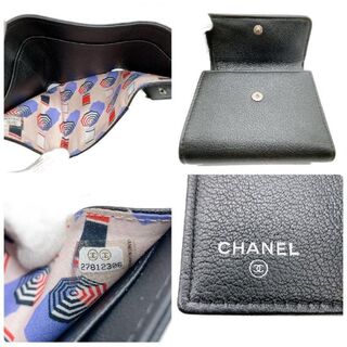 CHANEL - 未使用品 シャネル ココマーク 三つ折り財布 ブラック メンズ