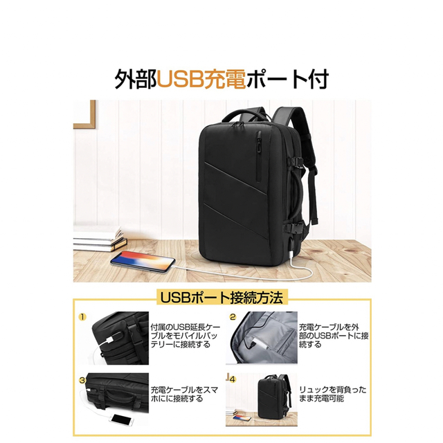 【1点限定価格】リュック ビジネスバック バックパック メンズ　拡張機能　37L