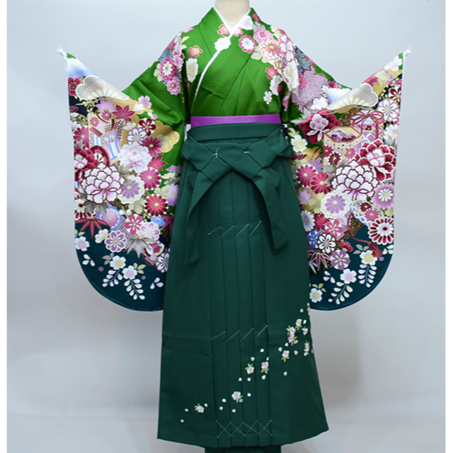 二尺袖 着物 袴フルセット From KYOTO 袴変更可能 NO38555 都内で
