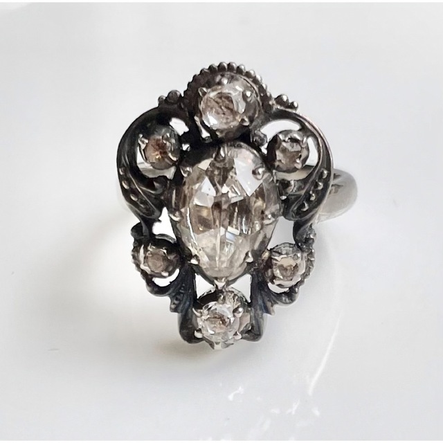 日本未入荷 ジョージアン ローズカット ダイヤモンド クラスターリング