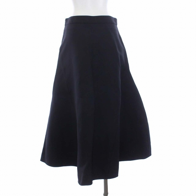 ジルサンダー Gabardine Skirt ロングフレアスカート 36 S 紺 - ロング ...