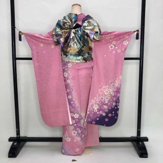 振袖フルセット★振袖★成人式★着物★裄64.5cm★ピンク★中古 S-115