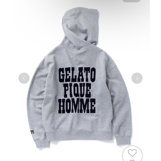 gelato pique(ジェラートピケ)の gelato pique  【HOMME】リサイクル裏毛ビッグロゴパーカー メンズのトップス(パーカー)の商品写真