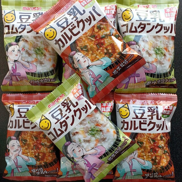 Maruha Nichiro(マルハニチロ)のマルサン　豆乳　カルビクッパ　コムタンクッパ  ８袋 食品/飲料/酒の加工食品(レトルト食品)の商品写真