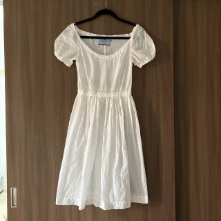 PRADA - 【美品】PRADA プラダ リボン付七分袖プリーツスカート