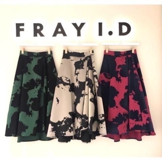 フレイアイディー(FRAY I.D)のFRAY I.Dフロッキーロングフレアースカート(ロングスカート)