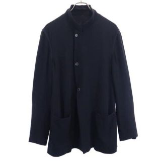 ジョルジオアルマーニ(Giorgio Armani)のジョルジオアルマーニ イタリア製 ウールブレンド テーラードジャケット 黒 GIORGIO ARMANI メンズ 【中古】  【230208】(ダッフルコート)