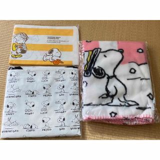 スヌーピー(SNOOPY)のスヌーピーブランケット、手ぬぐい、軽量ビッグバッグ(ノベルティグッズ)