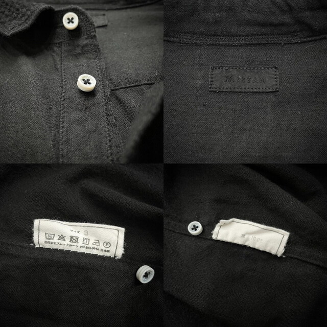 MITTAN カディシャツ 補強 墨黒 手紡ぎ 手織り 刺繍 SH-03H-eastgate.mk