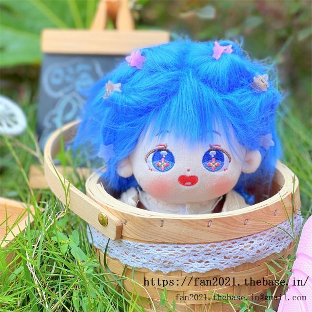 桜小嵐 青い髪の桜の目 20CM ぬいぐるみ 無属性 着せ替え人形 コットン 2