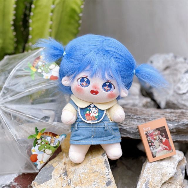 桜小嵐 青い髪の桜の目 20CM ぬいぐるみ 無属性 着せ替え人形 コットン 5