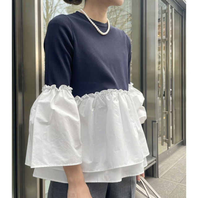 カヌレくん様専用【新品タグ付き】LUXURY フリル コンビ ニット | フリマアプリ ラクマ