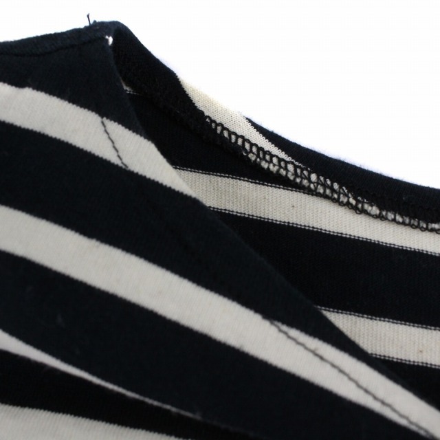 LEMINOR(ルミノール)のルミノア Tシャツ カットソー 長袖 ボーダー ボートネック F 黒 白 レディースのトップス(Tシャツ(長袖/七分))の商品写真
