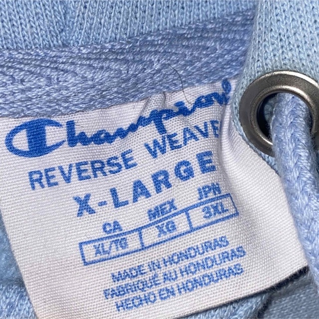 Champion チャンピオン90sVintage白青ハーフタグリバースパーカー