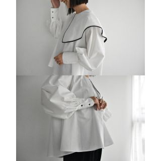 cen. アシメパイピングバイカラーブラウスの通販 by R's shop|ラクマ