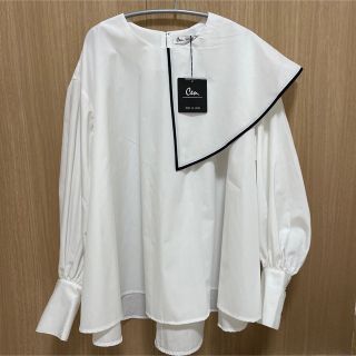 cen. アシメパイピングバイカラーブラウスの通販 by R's shop|ラクマ