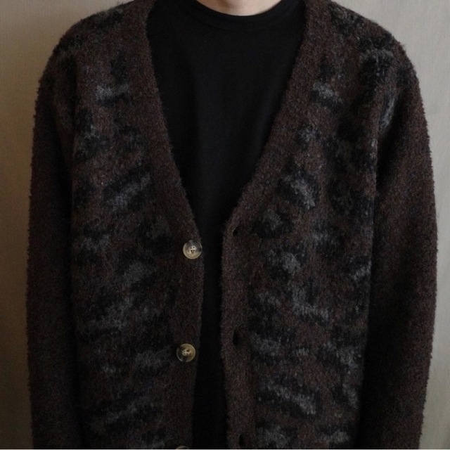 TTT_MSW leopard knit cardigan "brown"