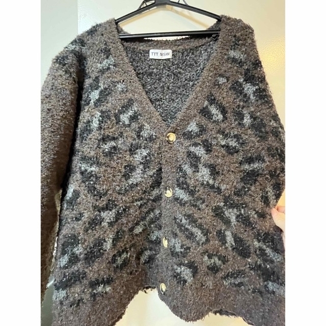 TTT_MSW leopard knit cardigan "brown"