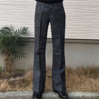 ジョンローレンスサリバン(JOHN LAWRENCE SULLIVAN)の90s vintage フレアパンツ　メンズ　センタープレス　絞り染め(デニム/ジーンズ)