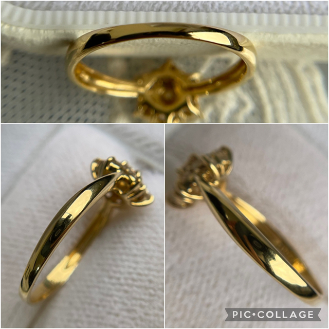 買取店購入】K18 ダイヤ 0.5ct フラワー 花 アンティーク調 11号