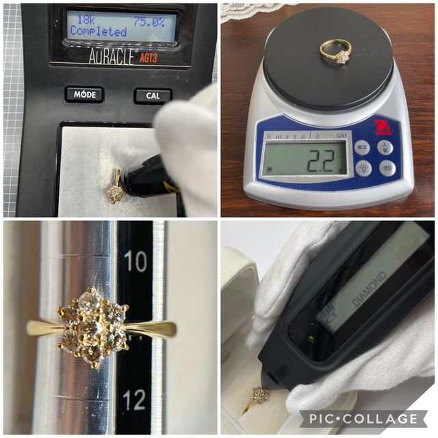 【買取店購入】K18 ダイヤ 0.5ct フラワー 花 アンティーク調 11号