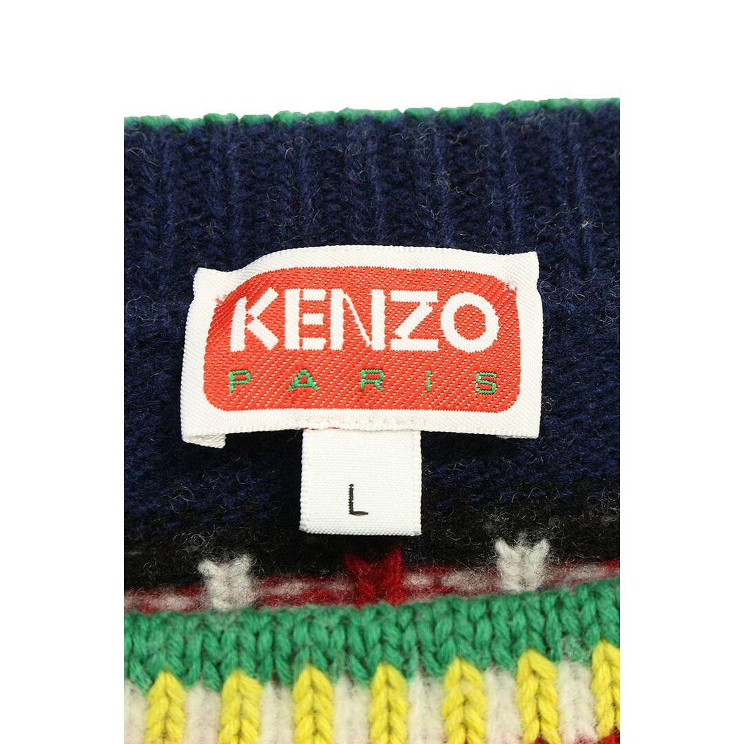 KENZO(ケンゾー)のケンゾー 22AW FC65PU3173CH ボーダー総柄ニット  メンズ L メンズのトップス(ニット/セーター)の商品写真