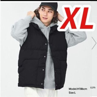 ジーユー(GU)のXL ブラック　ヒートパデッドベスト　新品　ユニクロ　H&M ZARA(ダウンベスト)