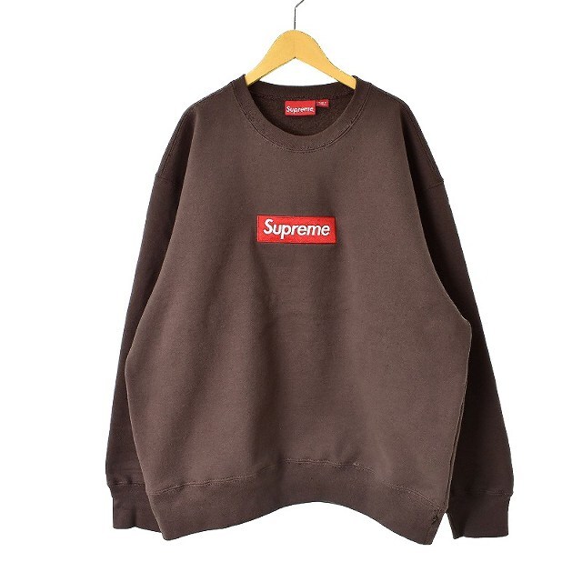 SUPREME 22AW Box Logo Crewneck トレーナー L 茶 2022人気新作 51.0