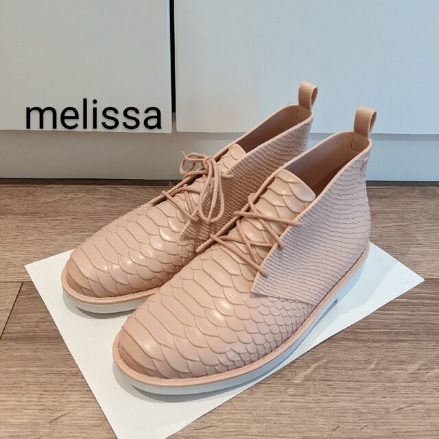 ピンクサイズ新品 melissa+BAJA EAST デザートブーツ 未使用 メリッサ 雨靴