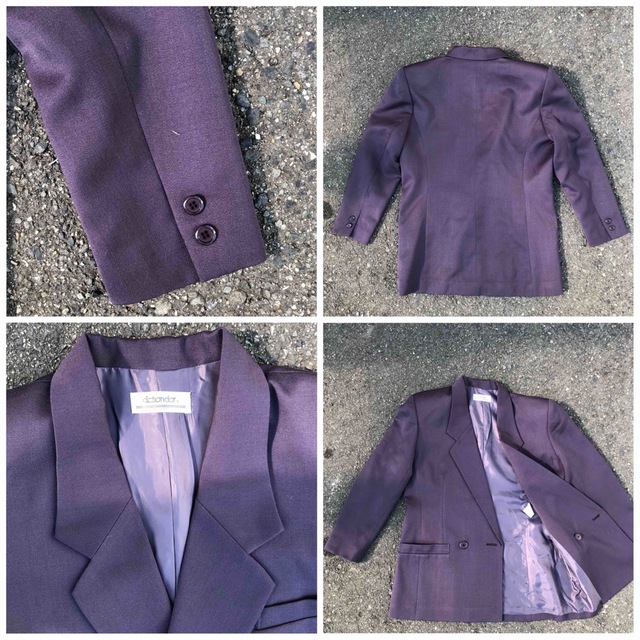 s vintage パープル　ダブルセットアップ　スーツ上下　成人式　紫